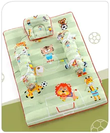 Babyhug Cotton Gadda Set Soccer Print - Green