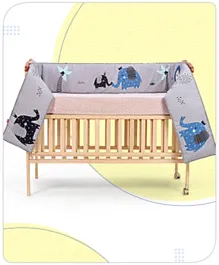 بيبي هاغ - واقي السرير القطني بنقشة حيوانات - متعدد الألوان