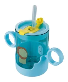 2 In 1 Sippy Cups For Toddlers With Spout & Straw - Double Handle - Blue