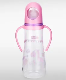 Babyhug Bubble Anti Colic Feeding Bottle With Handles Pink - 250mL