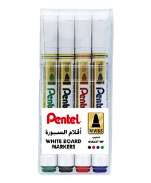 بنتل - قلم سبورة  أبيض 4 قطع - متنوع