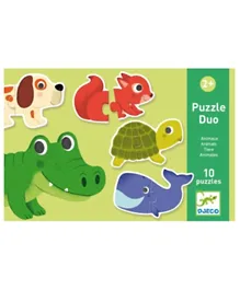 Djeco Animals Puzzle Duo Multicolour - 20 Pieces
