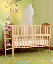 سرير ليلي الخشبي للأطفال مع مهد قابل للفصل ورف جانبي من بيبي هاج - بني فاتح