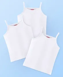 Babyhug 100% Cotton Slip Solid Pack of 3 - White