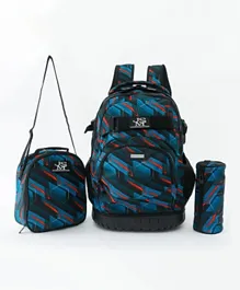 طقم حقيبة مدرسية مع حقيبة غداء ومقلمة من فاب ان فانكي - متعددة الألوان