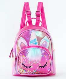 Unicorn Embellished Backpack Rose Red - 8 Inches