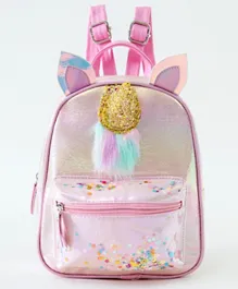 Unicorn Embellished Backpack Pink - 9 Inches
