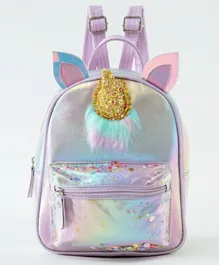 Unicorn Embellished Backpack Purple - 9.5 Inch