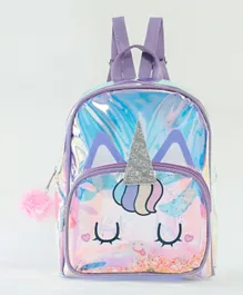 Cute Unicorn Printed Backpack Purple - 14 Inches