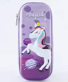 3D Magical Unicorn Pencil Case - Purple
