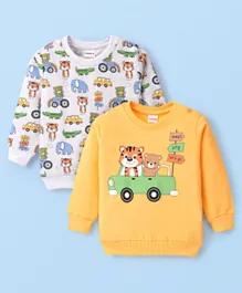 Babyhug Cotton Full Sleeves Graphic Tiger Print Sweatshirts Pack of  2 - Multicolor