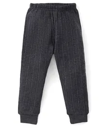 Babyhug Cotton Blend Full Length Thermal Leggings Solid Colour- Dark Grey