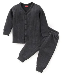 Babyhug Full Sleeves Thermal Wear & Leggings Set - Dark Grey