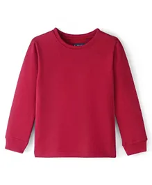 Pine Kids Cotton Full Sleeves Thermal T-Shirt Solid Colour - Maroon