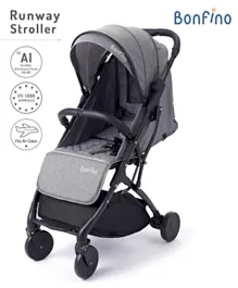 Bonfino Runway Cabin Stroller with Mosquito Net and Carry Bag -  Grey