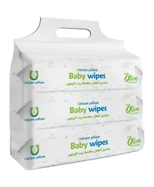 Unicare- Baby Wipes with Olive Oil Extract - 3 pack of 64 wipes
