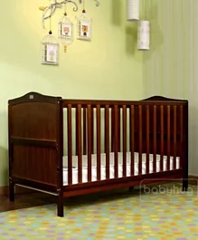 بيبي هاغ - سرير أطفال ميرلينو خشبي قابل لتعديل الارتفاع 2 في 1 - لون الجوز