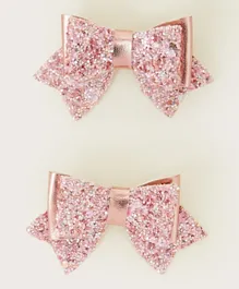 Monsoon Children Twinkle Glitter Bow Hair Clips Set Pink - 2 Pieces