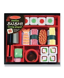 Melissa and Doug Wooden Sushi Slicing Playset - 24 Pieces