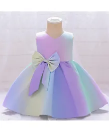 Kookie Kids Monochromatic Solid Party Dress - Multicolor