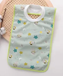 Classic Bunny and Mouse Print Wearable Bib - Light Green