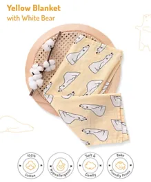 Soft Waterproof Cotton Bamboo Cute Bear Pattern Easy-Tie Knot Bib for Babies 0M+