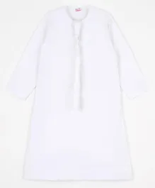 كريتي - كندورة عربية سادة مزين بشرابة - أبيض
