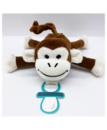 Babyworks Pacifier Holder Plush Toy  Miki Cheeky Monkey - Brown