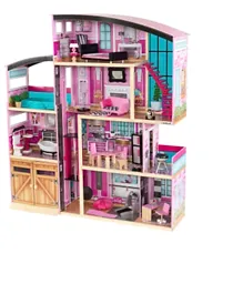 KidKraft Wooden Shimmer Mansion Dollhouse for 12-inch Dolls, 4 Levels with Elevator, Lights & Accessories