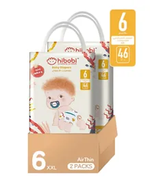 Hibobi -Ultra Soft Absorbent Diapers - Size 6 - 18Kg - 46Pcs - Pack Of 2