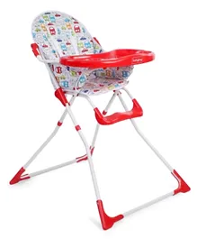 Babyhug Fun Feast Highchair With Adjustable Food Tray and 5 Point Safety Harness - Red