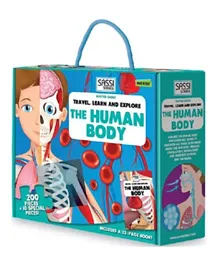 Sassi Travel Learn And Explore All About The Human Body Puzzle and A Book - 210 Pieces