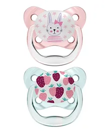 Dr. Brown's PreVent Butterfly Shield 2 Orthodontic Soothers - RabbitStrawberry