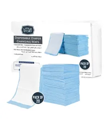 Little Story Blue Disposable Diaper Changing Mats - Pack of 20