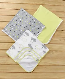 مجموعة لفافات القماط القطنية المتشابكة من بيبي هاج مكونة من 3 قطع - أصفر ورمادي