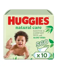 Huggies Natural Care Aloe Vera Baby Wipes - 560 Pieces