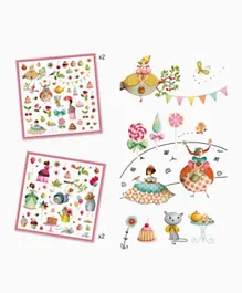 Djeco Princess Tea Party Stickers - Multicolour