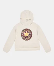 Converse - Hoodie Boxy Chuck Patch Graphic Hoodie - Egret Heather