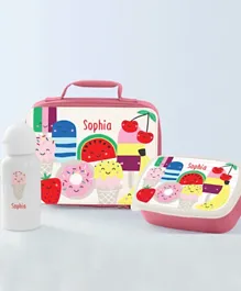 Essmak Whats For Desert Personalized Lunch Pack Set Pink - 3 Pieces