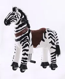 TobysToy Gidygo Ride-on Cycle Kids Operated Animal Riding Wild Zebra - Black and White