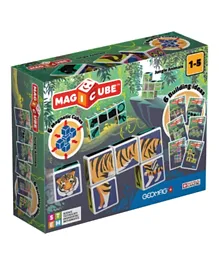 لعبة حيوانات الغابة المطبوعة من جيوماغ ماجيكيوب + الكروت - 6 قطع