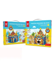 Family Center - Painting Building Blocks Assorted -  Multicolor