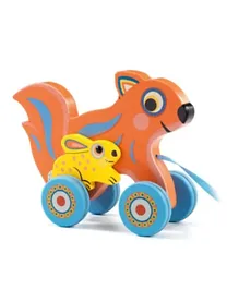 Djeco Wooden Max & Ola Pull Along Toy - Multicolor