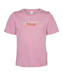 Vero Moda Happy Thoughts T-Shirt - Pink