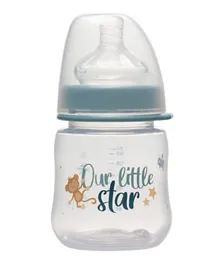 Nip Wide Neck Pp Bottle With Round Silicone Teat - Our Little Star Blue - 150 Ml
