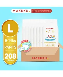 MAKUKU Baby Comfort Fit Diaper Pants Size 4 Large Jumbo Pack of 8 - 208 Pieces