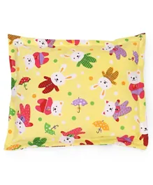 Babyhug Rectangle Pillow Rabbit Print - Yellow