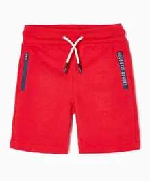 Zippy Elastic Waist Shorts - Red