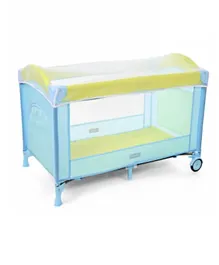 Babyhug My Space Playpen With Removable Mosquito Net - Blue Green