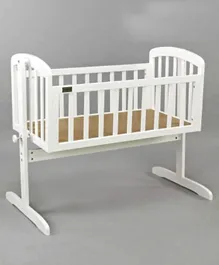 Babyhug Joy Cradle With Swinging Motion and Mosquito Net - White